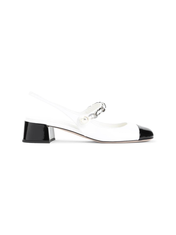 미우미우 SS25 Miu Miu Leather Pumps 5I045EF035.06E White