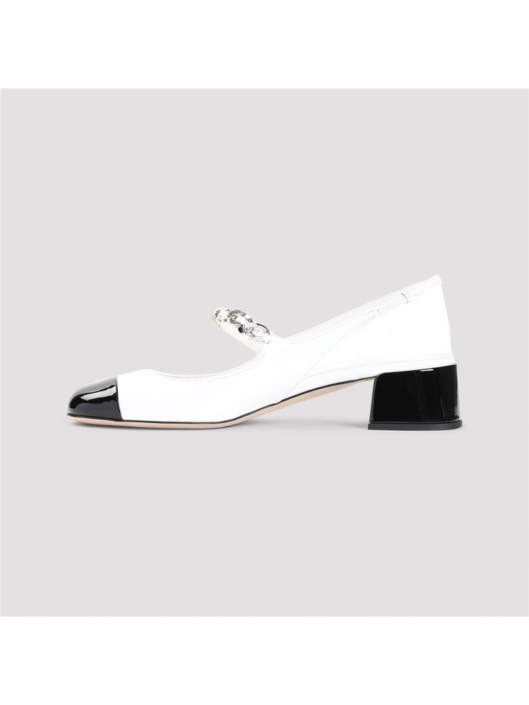 미우미우 SS25 Miu Miu Leather Pumps 5I045EF035.06E White