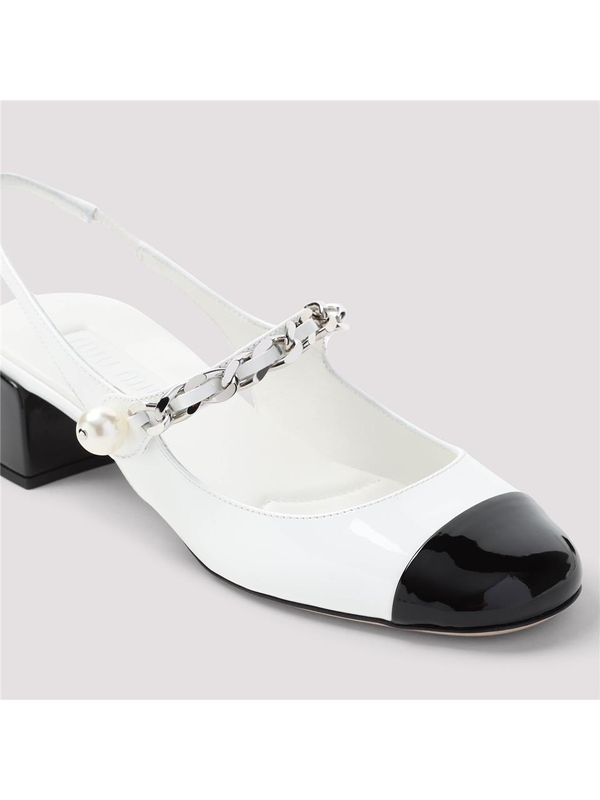 미우미우 SS25 Miu Miu Leather Pumps 5I045EF035.06E White