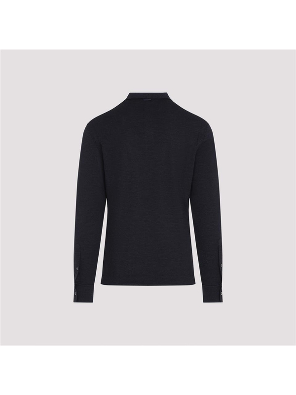 제냐 FW24 Zegna Long Sleeves Polo RUE381A8.E748 Blue