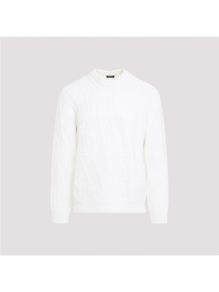 제냐 FW24 Zegna Pure Merino Pullover RUEM33A8.ECT110 Nude & Neutrals