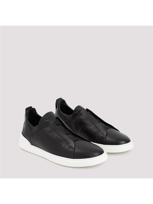 제냐 FW24 Zegna Triple Stitch Sneakers RLHOTA.S5207Z Black