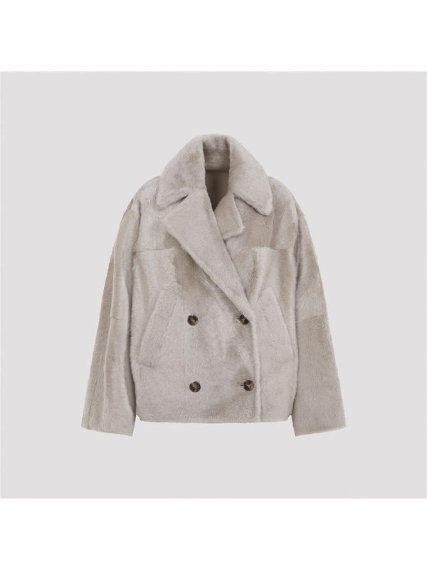 이브살로몬 FW24 Yves Salomon Jacket 25WYV60868MERL Grey