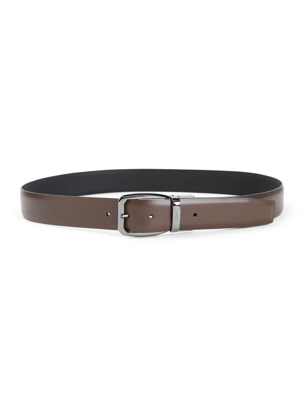 제냐 FW24 Zegna Leather Belt RLHAVA.B007BZ Brown