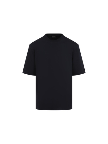 제냐 FW24 Zegna Short Sleeves T-Shirt RUE366A8.E734 Blue