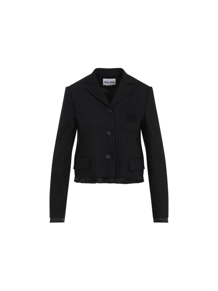 미우미우 SS25 Miu Miu Wool Jacket MH1783SOOO.16FA Black