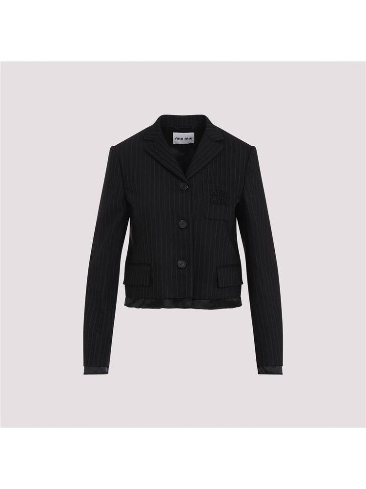 미우미우 SS25 Miu Miu Wool Jacket MH1783SOOO.16FA Black