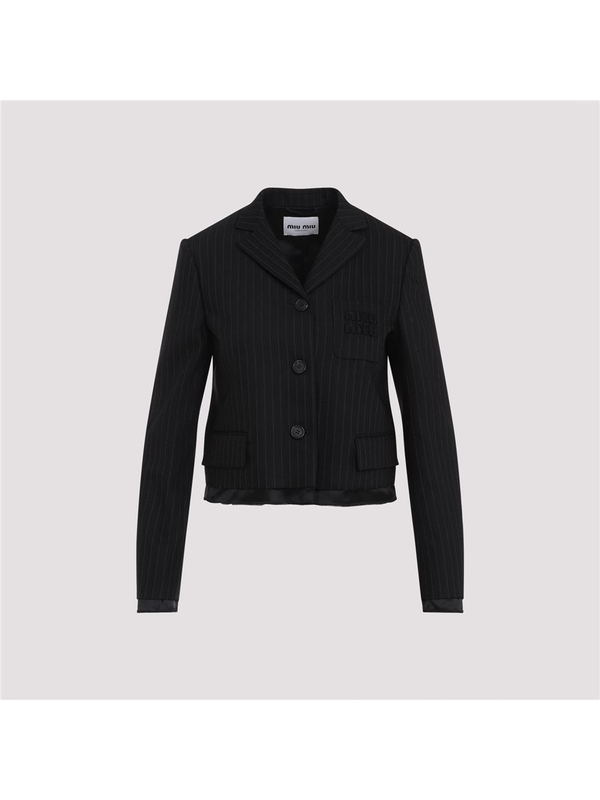 미우미우 SS25 Miu Miu Wool Jacket MH1783SOOO.16FA Black