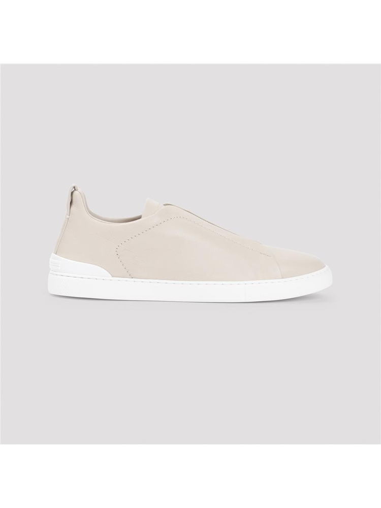 제냐 FW24 Zegna Triple Stitch Sneakers RLHOTA.S5207Z Nude & Neutrals