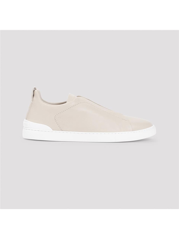 제냐 FW24 Zegna Triple Stitch Sneakers RLHOTA.S5207Z Nude & Neutrals