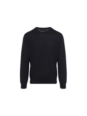 제냐 FW24 Zegna Cashmere and Silk Sweater RE8J00.110 Blue