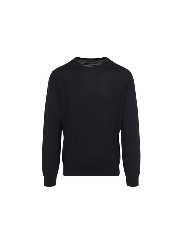 제냐 FW24 Zegna Cashmere and Silk Sweater RE8J00.110 Blue