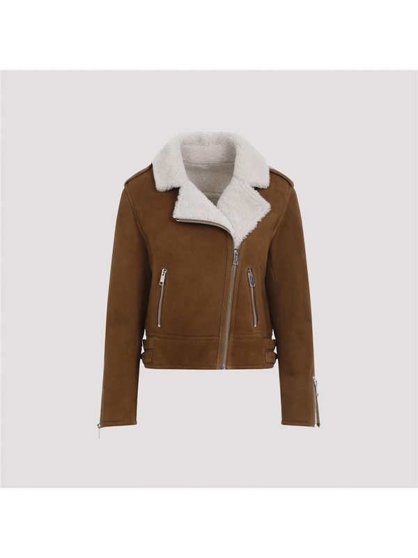 이브살로몬 FW24 Yves Salomon Lamb Leather Jacket 25WYV60255MSCP Nude & Neutrals