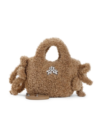 시몬 로샤 FW24 Simone Rocha Embellished Baby Egg Tote Bag BAG174B.0793 Brown