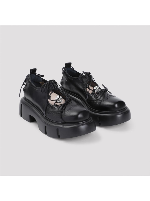 시몬 로샤 FW24 Simone Rocha Platform Ghillie Brogues PT2B.0800 Black