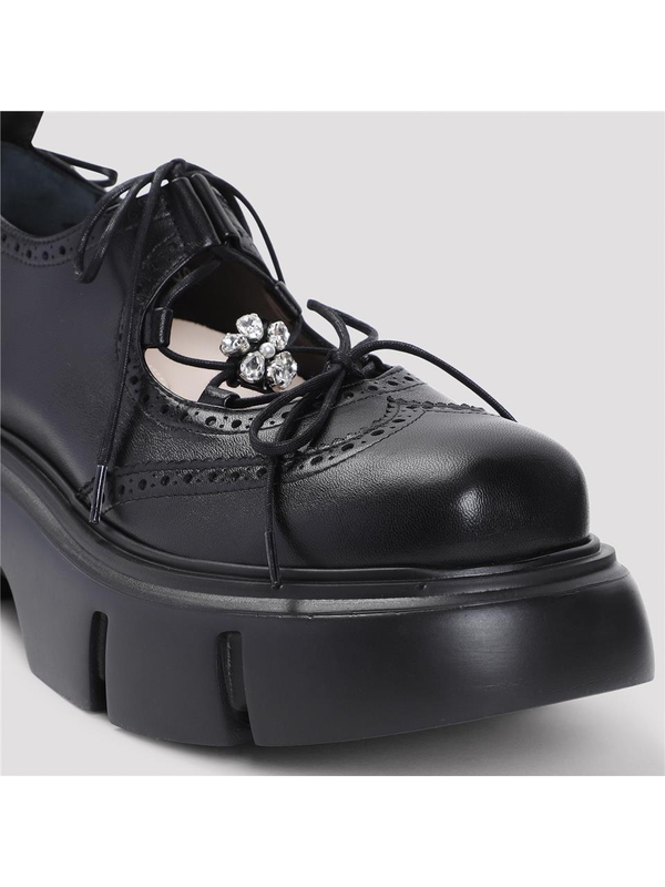 시몬 로샤 FW24 Simone Rocha Platform Ghillie Brogues PT2B.0800 Black