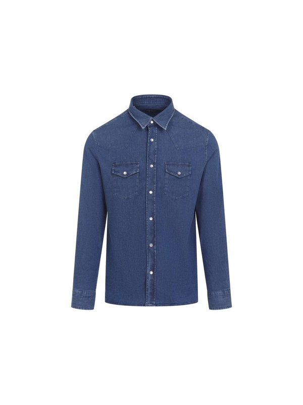 톰 포드 FW24 Tom Ford Denim Shirt HDS001.FMC121F24 Blue