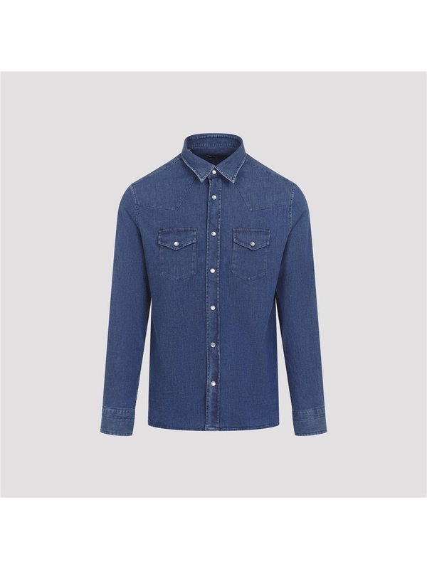 톰 포드 FW24 Tom Ford Denim Shirt HDS001.FMC121F24 Blue