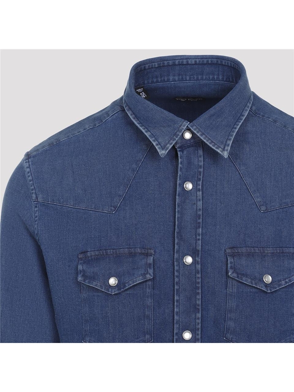 톰 포드 FW24 Tom Ford Denim Shirt HDS001.FMC121F24 Blue