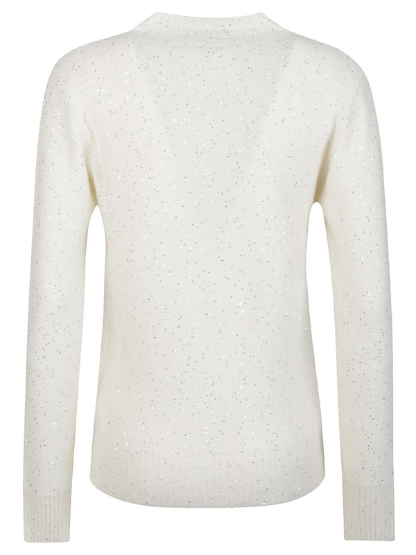 파비아나필리피 FW24 V-NECK SWEATER MAD224F531 0000 D296 White