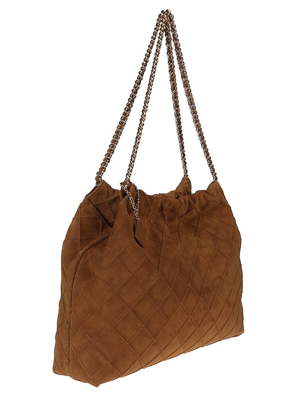 토리버치 FW24 FLEMING SOFT SUEDE DRAWSTRING HOBO BAG 167727 Brown