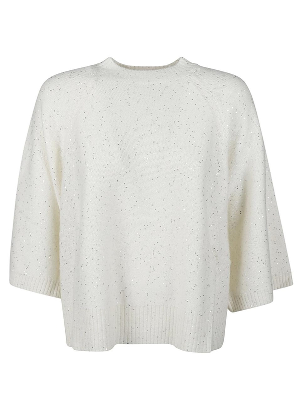 파비아나필리피 FW24 THREEQUARTERS SLEEVE SWEATER MAD214F067 0000 D296 White