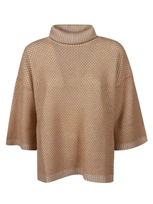 파비아나필리피 FW24 THREEQUARTERS SLEEVE TURTLE NECK SWEATER MAD214F385 0000 I032 Brown