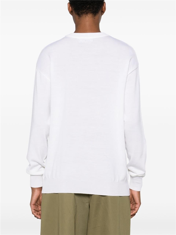 모스키노 FW24 MERINO WOOL SWEATER A09335502 White