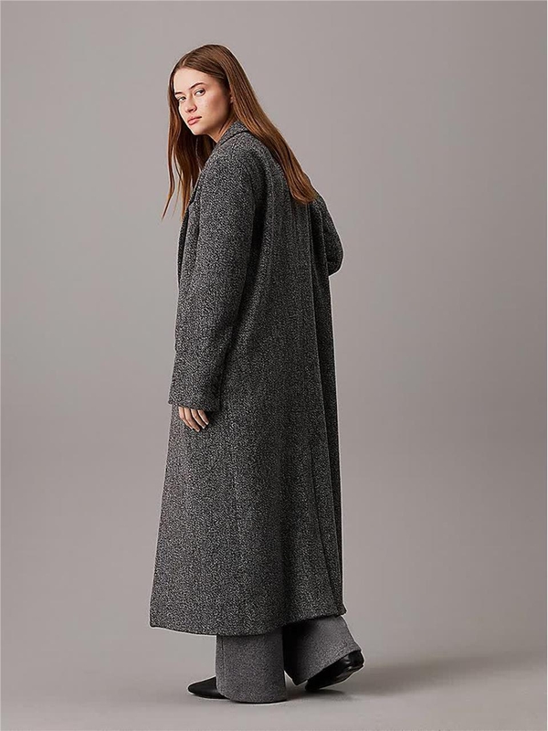 캘빈 클라인 FW24 HERRINGBONE SINGLE BREASTED COAT K20K207710 Grey