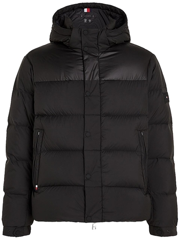 타미 힐피거 FW24 MIX DOWN HOODED PUFFER JACKET MW0MW36569 Black