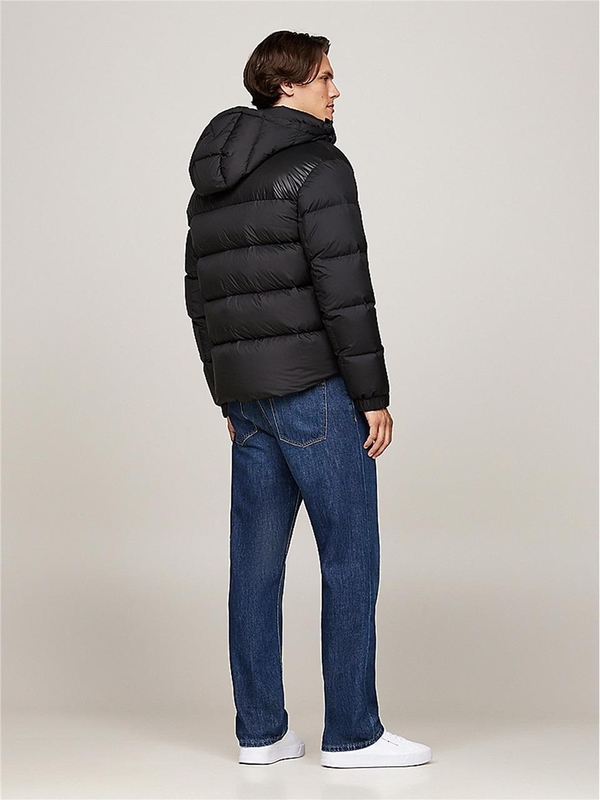 타미 힐피거 FW24 MIX DOWN HOODED PUFFER JACKET MW0MW36569 Black