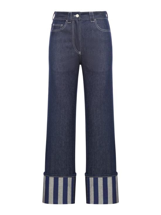 [해외배송] 24SS 써네이 데님 팬츠 CRTWWBOT039DEN0157943 RAW ELECTRIC BLUE STRIPES Blue