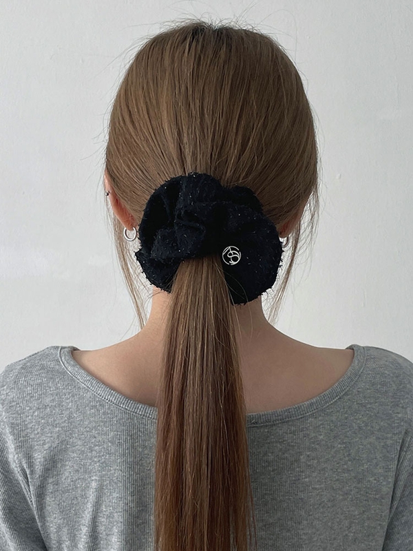 Glitter Symbol Scrunchie (Black)