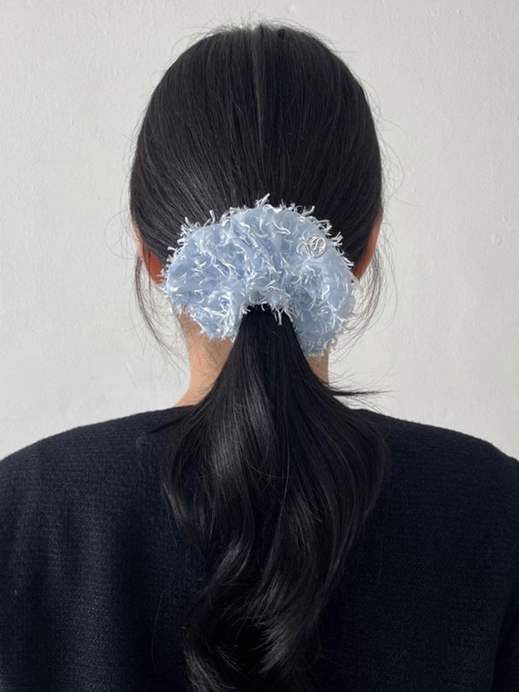 Feather Symbol Scrunchie (Sky Blue)