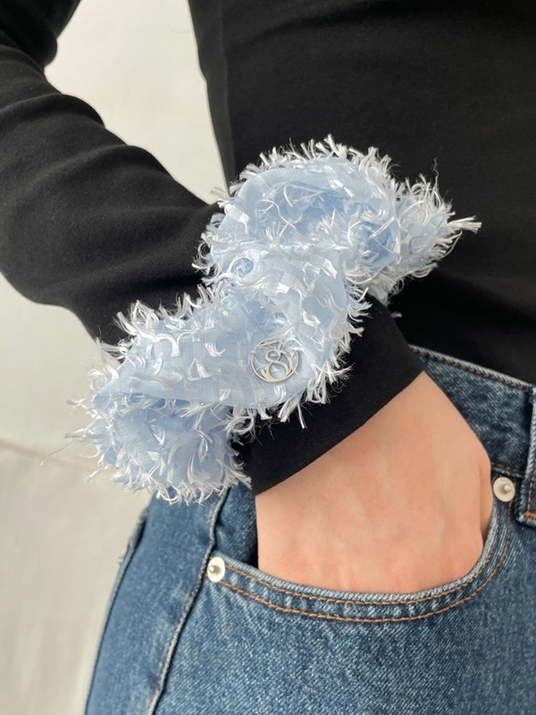 Feather Symbol Scrunchie (Sky Blue)