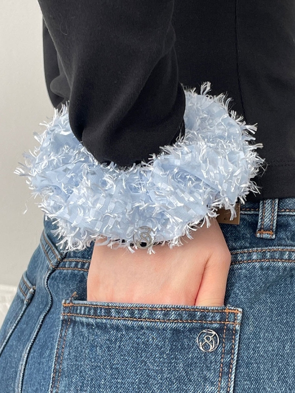 Feather Symbol Scrunchie (Sky Blue)