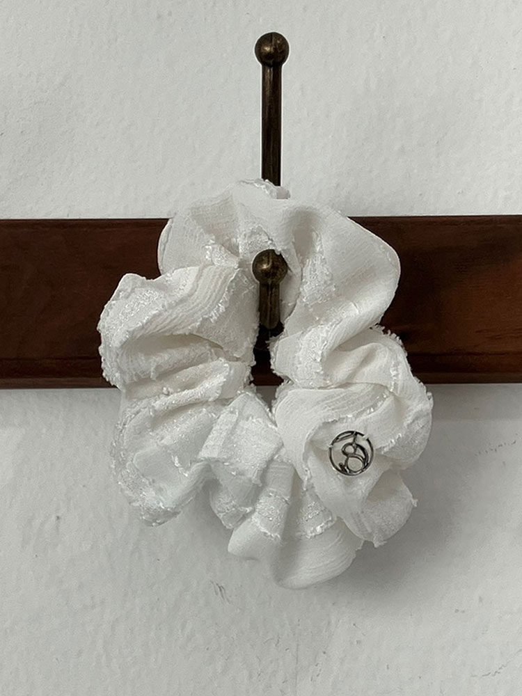 Fringe Symbol Scrunchie (White)