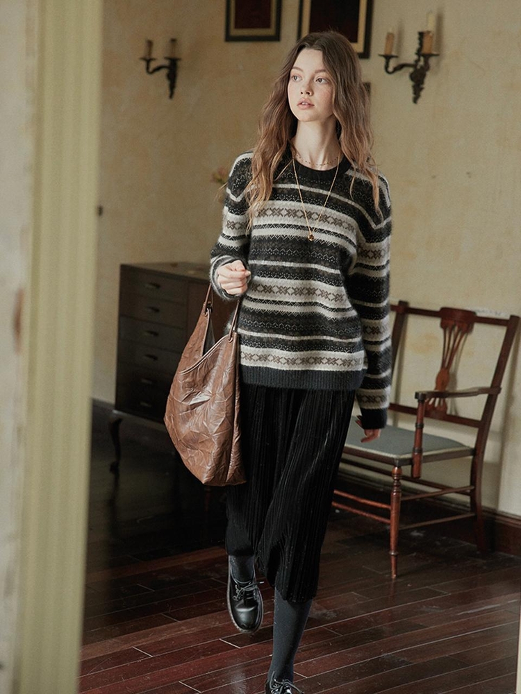 PM_Fair isle wool knit sweater