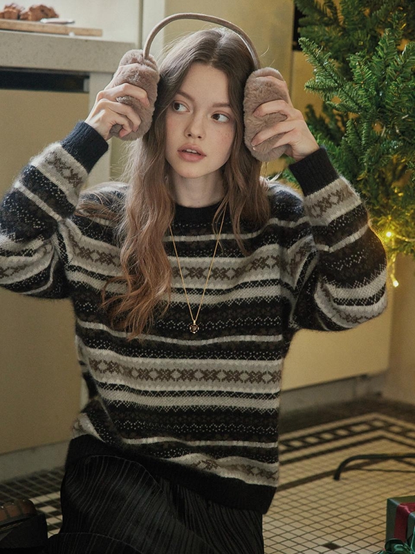 PM_Fair isle wool knit sweater