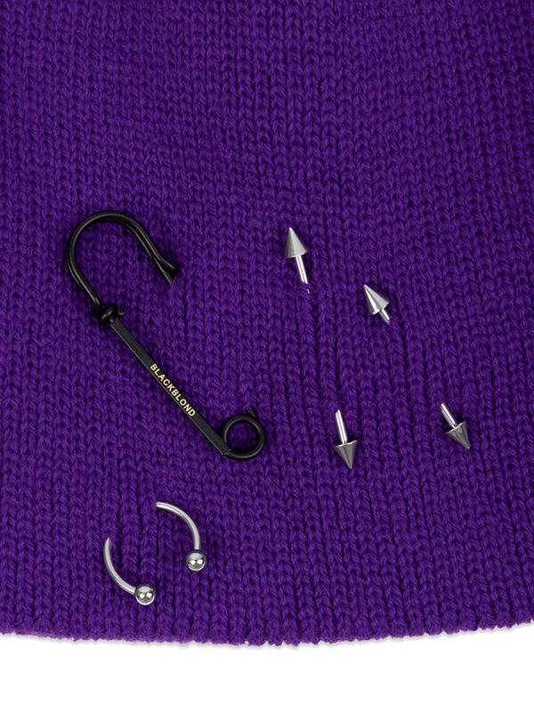 BBD Embroth Logo Piercing Beanie (Purple)