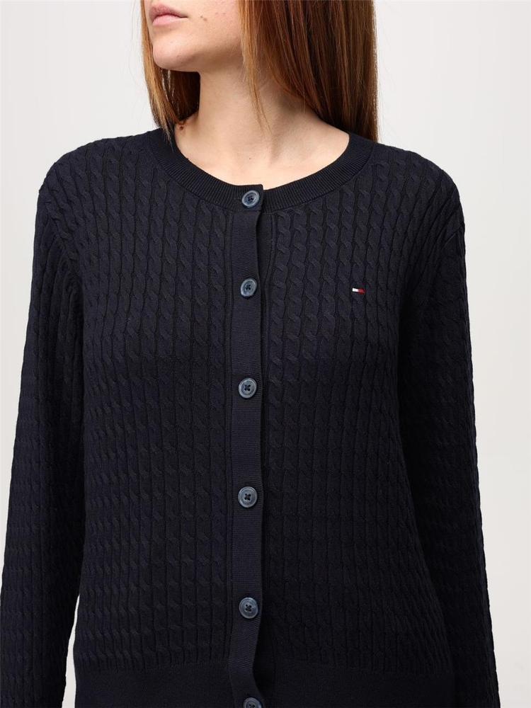 타미 힐피거 FW24 Tommy Hilfiger Womens Sweater WW0WW43329DW5 Blue