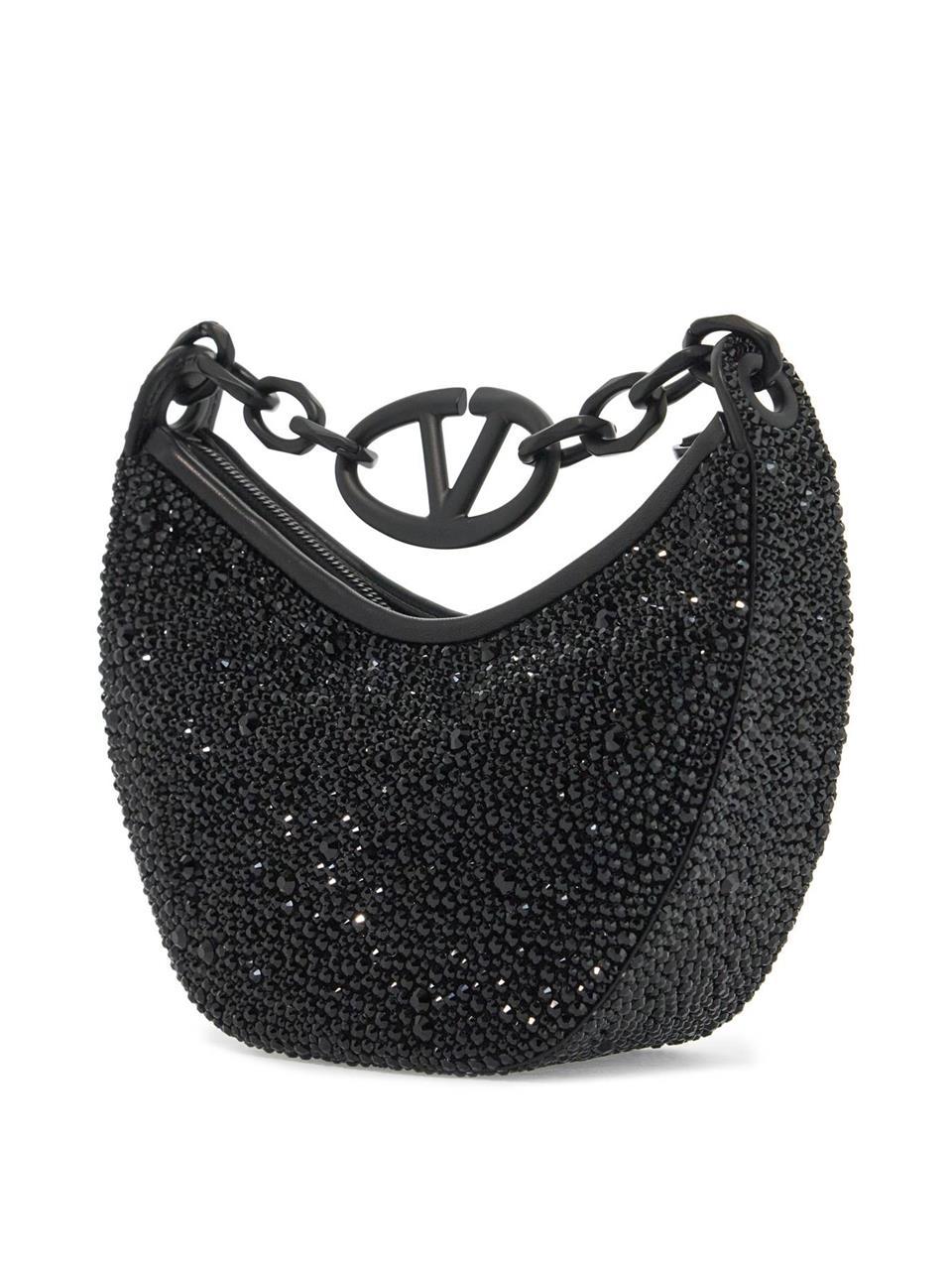 Valentino FW24 mini vlogo moon bag hobo purse with 5W0B0Q43KLC JET NERO