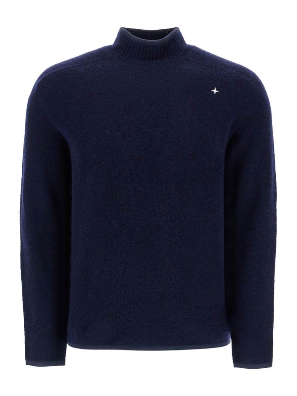 스톤아일랜드 FW24 brushed wool blend pullover sweater 8115570GA BLEU MARINE