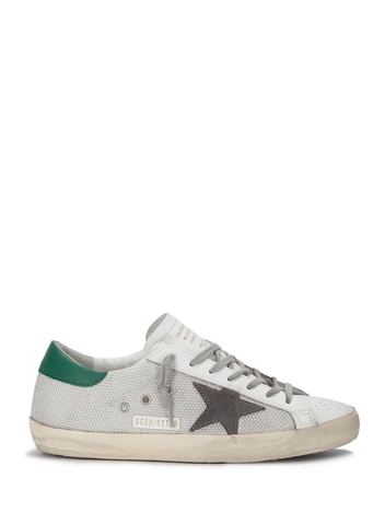 골든구스 SS25 GOLDEN GOOSE DELUXE BRAND TRAINERS GMF00101F002686 70215 LIGHT SILVER/WHITE/BASALTO GREY/GREEN