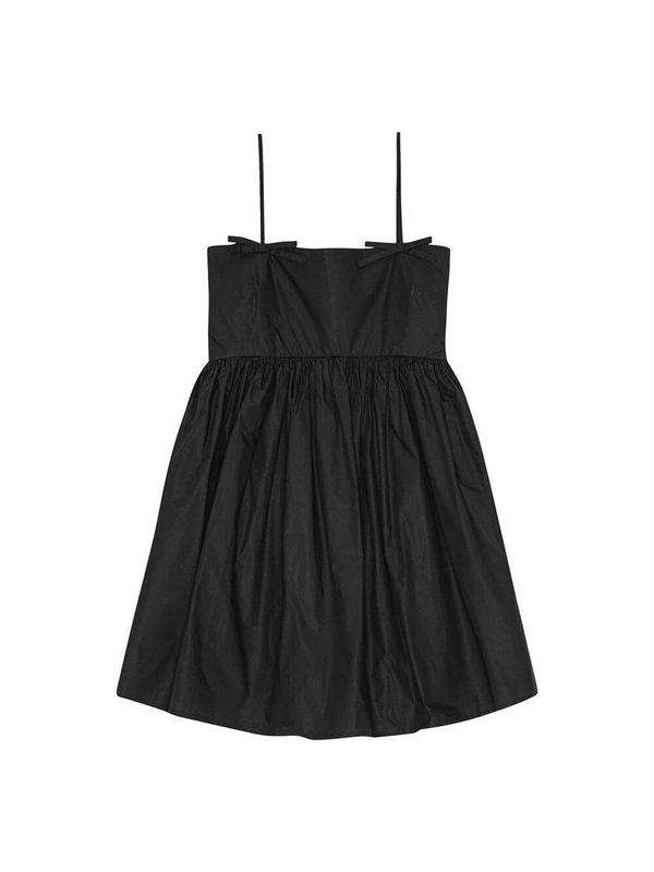 가니 SS25 Dress Ganni W0194  099 BLACK