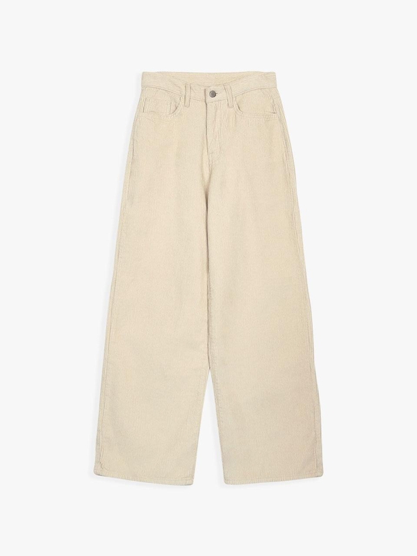 CORUDORY LONG WIDE PANTS_BEIGE