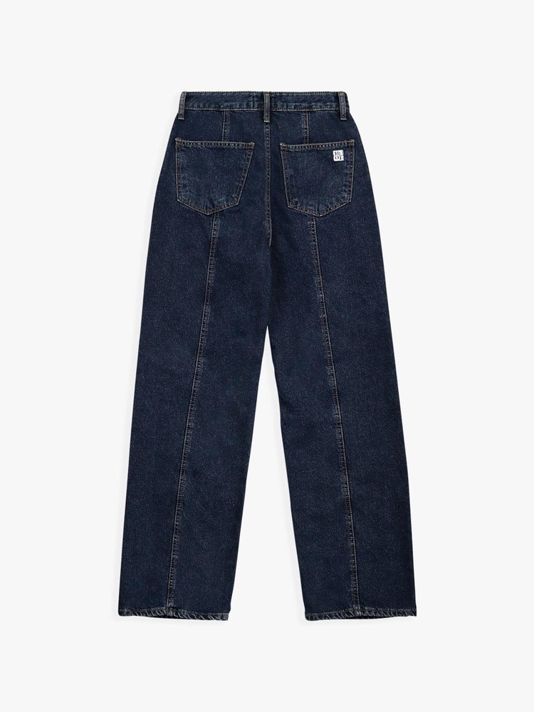 STRAIGHT FLEECE DENIM PANTS_MEDIUM INDIGO