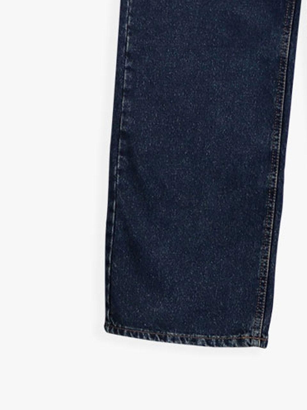 STRAIGHT FLEECE DENIM PANTS_MEDIUM INDIGO