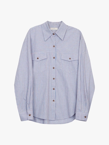 STRIPE POCKET SHIRT_SKY BLUE