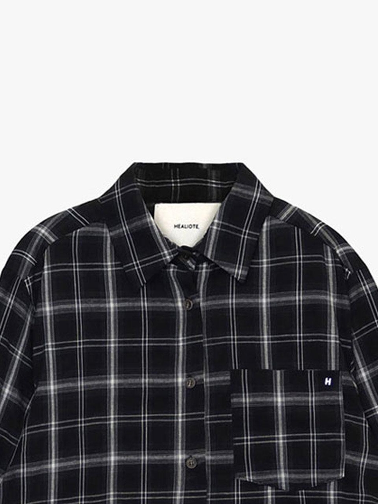 COMFORT CHECK SHIRT_BLACK